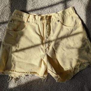 90s yellow jean shorts